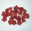 5 x 9mm Lucite Five Petal Flower Ruby Red Grapefruit
